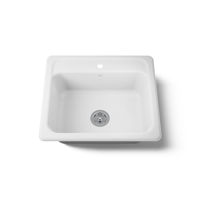 KOHLER K-5964-1 Mayfield 25" top-mount single-bowl kitchen sink, white - view 5