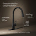 KOHLER K-596 Simplice Pull-down kitchen sink faucet with three-function sprayhead, matte black - view 4