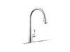 KOHLER K-596 Simplice Pull-down kitchen sink faucet with three-function sprayhead, polished chrome