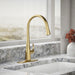 KOHLER K-596 Simplice Pull-down kitchen sink faucet with three-function sprayhead, vibrant brushed moderne brass - view 3