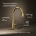 KOHLER K-596 Simplice Pull-down kitchen sink faucet with three-function sprayhead, vibrant brushed moderne brass - view 4