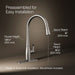 KOHLER K-596 Simplice Pull-down kitchen sink faucet with three-function sprayhead, vibrant stainless - view 5
