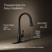 KOHLER K-597 Simplice Compact pull-down kitchen sink faucet with three-function sprayhead, matte black - view 5