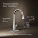 KOHLER K-597 Simplice Compact pull-down kitchen sink faucet with three-function sprayhead, polished chrome - view 5