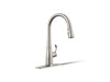 KOHLER K-597 Simplice Compact pull-down kitchen sink faucet with three-function sprayhead, vibrant stainless