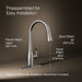 KOHLER K-597 Simplice Compact pull-down kitchen sink faucet with three-function sprayhead, vibrant stainless - view 5