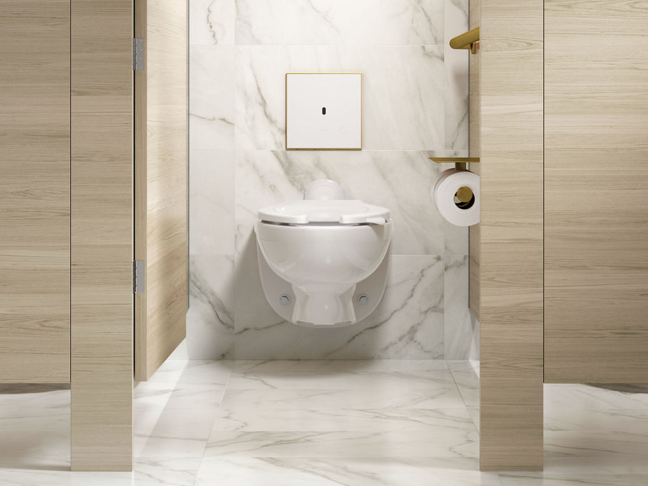 KOHLER K-61TB10T50-0WH Mach Flex Glass Faceplate for Concealed Touchless Toilet Flushometer, Dual-flush (1.0 / 1.6 GPF), Vibr