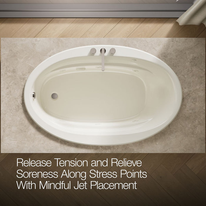KOHLER K-6347 Sunward 66" x 42" drop-in whirlpool, biscuit - view 4
