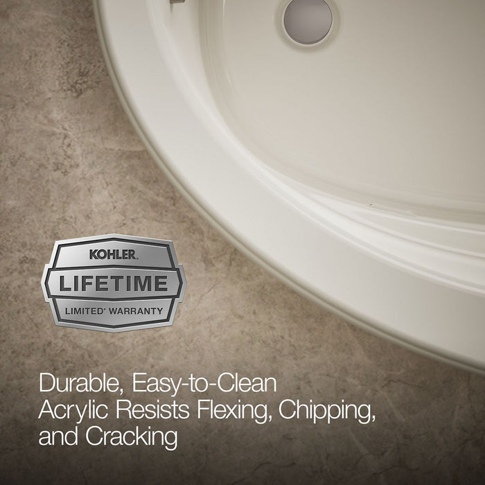KOHLER K-6347 Sunward 66" x 42" drop-in whirlpool, biscuit - view 5