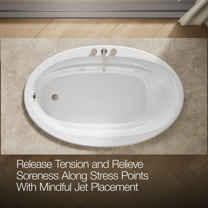 KOHLER K-6347-H Sunward 66" x 42" drop-in heated whirlpool bath, white - view 5