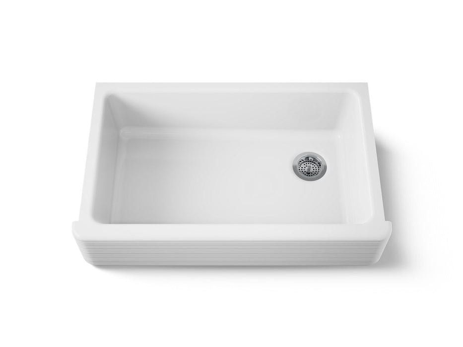 KOHLER K-6351-0 K-6351 Hayridge Whitehaven 35-11/16" Undermount Single-bowl Farmhouse Kitchen Sink