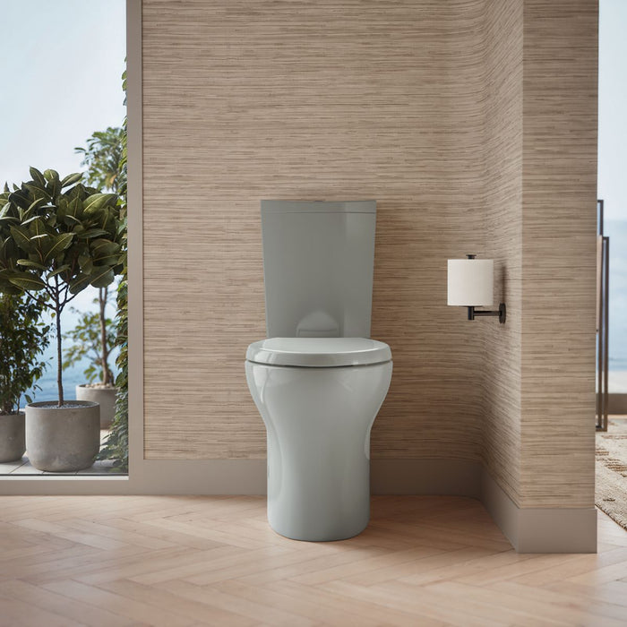 KOHLER K-6355 Persuade Two-piece elongated toilet with skirted trapway, dual-flush, ice grey - view 5