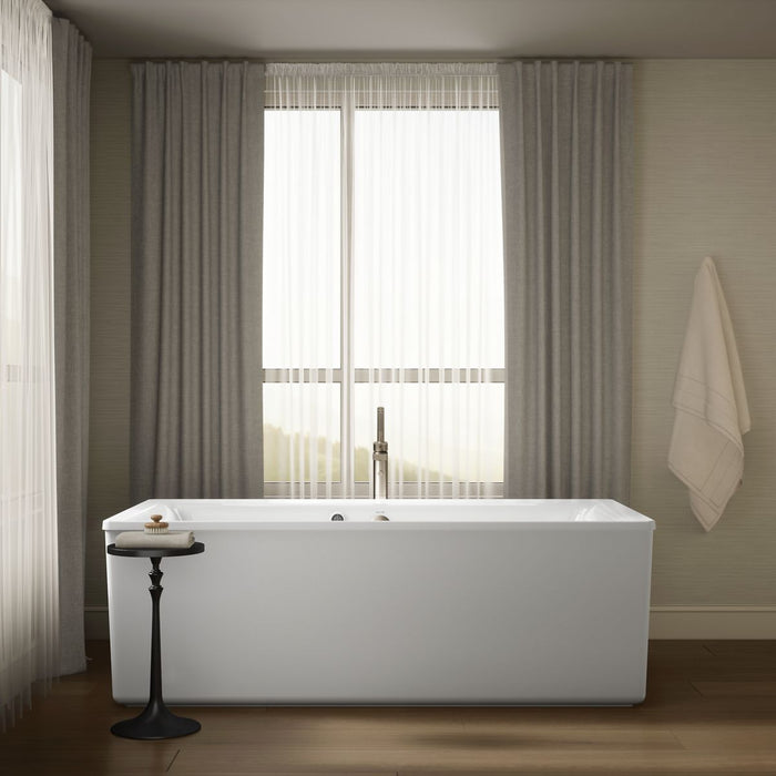 KOHLER K-6366-W1 Stargaze 72" x 36" freestanding bath with Bask heated surface and straight shroud, white - view 5