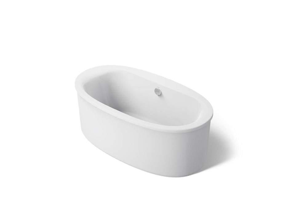 KOHLER K-6368-0 K-6368 Sunstruck 65-1/2" x 35-1/2" Freestanding Bath, Straight Shroud, white