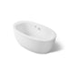 KOHLER K-6369-W1 Sunstruck 65-1/2" x 35-1/2" oval freestanding bath with Bask heated surface and fluted shroud, white