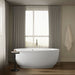KOHLER K-6369-W1 Sunstruck 65-1/2" x 35-1/2" oval freestanding bath with Bask heated surface and fluted shroud, white -...