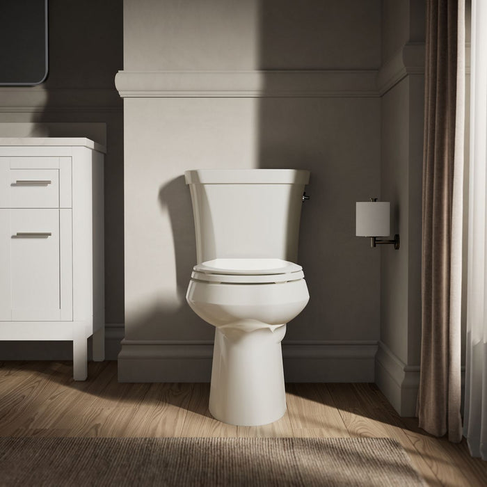 KOHLER K-6393-RA Highline ComForteeight Two-piece elongated dual-flush chair height toilet with right-hand trip lever and...