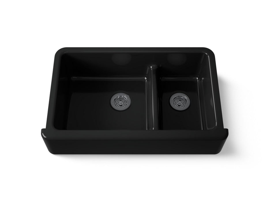 KOHLER K-6427 Whitehaven Smart Divide 35-3/4" undermount double-bowl farmhouse kitchen sink