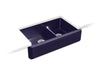 KOHLER K-6427 Whitehaven Smart Divide 35-3/4" undermount double-bowl farmhouse kitchen sink, indigo blue