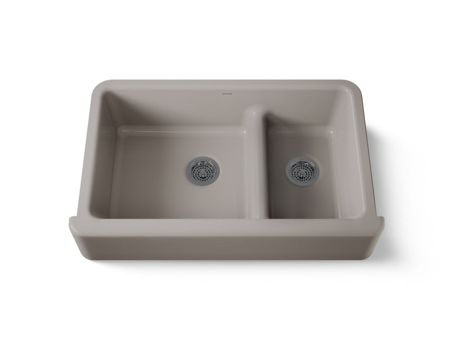 KOHLER K-6427 Whitehaven Smart Divide 35-3/4" undermount double-bowl farmhouse kitchen sink