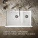 KOHLER K-6427 Whitehaven Smart Divide 35-3/4" undermount double-bowl farmhouse kitchen sink - view 3