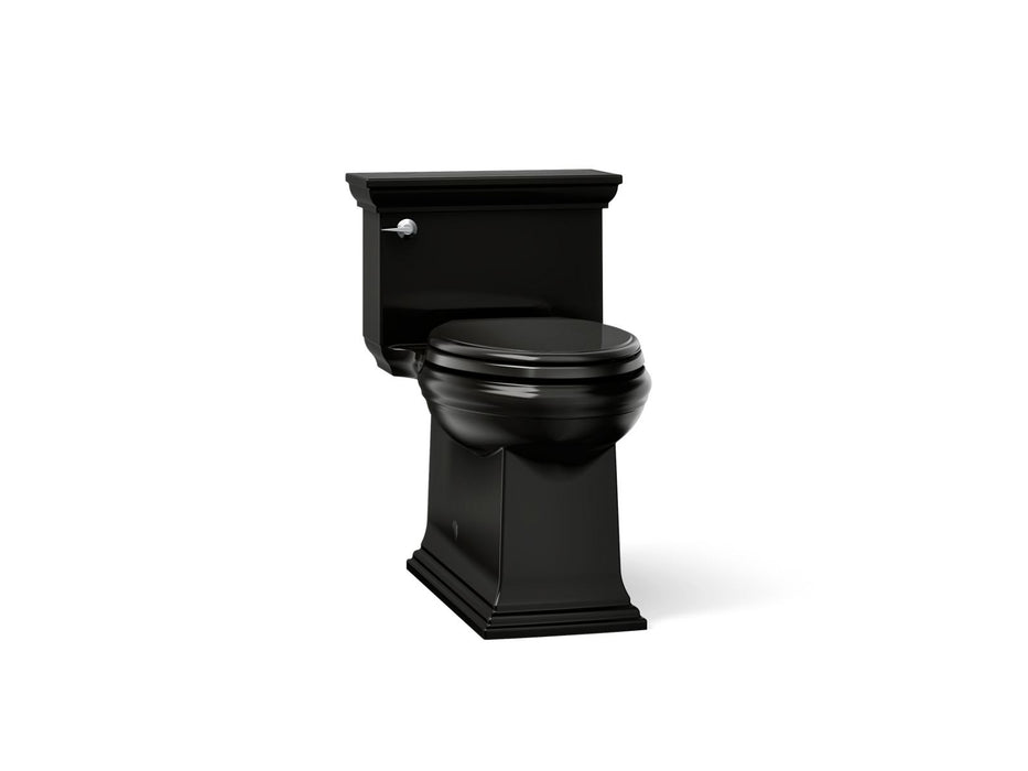 KOHLER K-6428 Memoirs Stately One-piece compact elongated toilet with skirted trapway, 1.28 gpf, black black