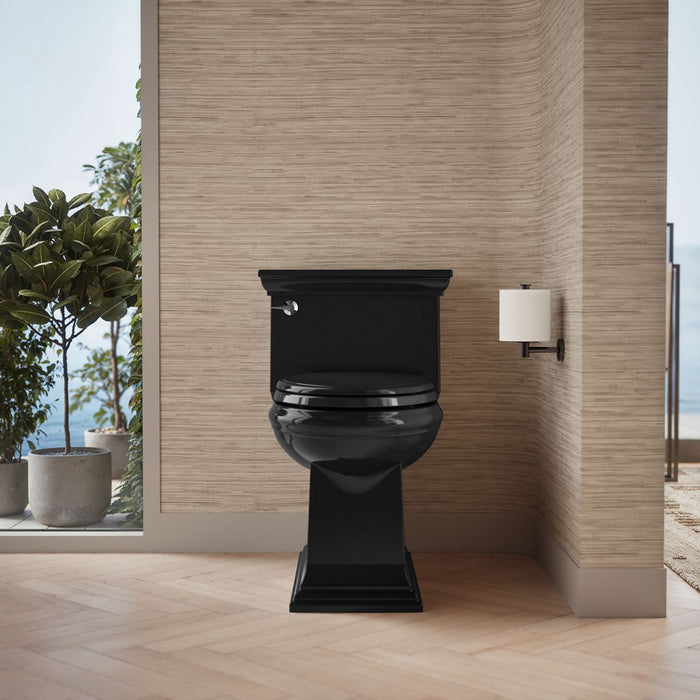 KOHLER K-6428 Memoirs Stately One-piece compact elongated toilet with skirted trapway, 1.28 gpf, black black - view 5