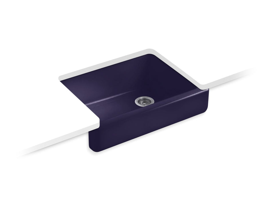 KOHLER K-6486 Whitehaven 29-1/2" undermount single-bowl farmhouse kitchen sink, indigo blue