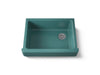 KOHLER K-6486 Whitehaven 29-1/2" undermount single-bowl farmhouse kitchen sink, teal
