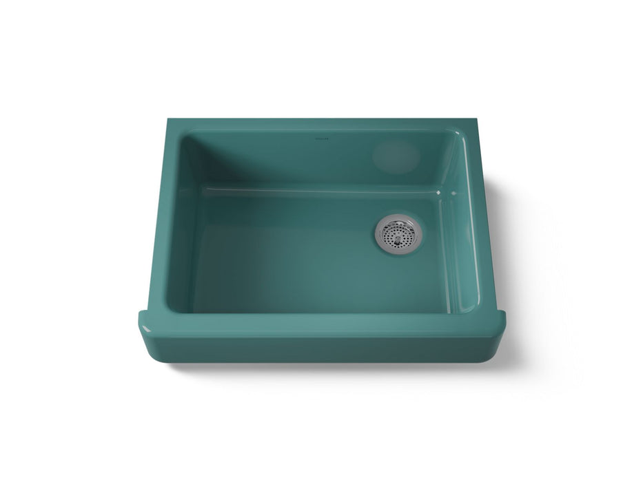 KOHLER K-6486 Whitehaven 29-1/2" undermount single-bowl farmhouse kitchen sink, teal
