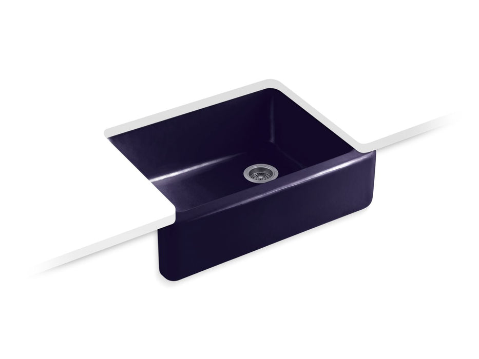 KOHLER K-6487 Whitehaven 29-3/4" undermount single-bowl farmhouse kitchen sink, indigo blue