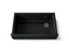 KOHLER K-6488 Whitehaven 35-1/2" undermount single-bowl farmhouse kitchen sink, black black