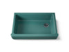 KOHLER K-6488 Whitehaven 35-1/2" undermount single-bowl farmhouse kitchen sink, teal
