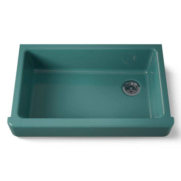 KOHLER K-6488 Whitehaven 35-1/2" undermount single-bowl farmhouse kitchen sink, teal - view 5