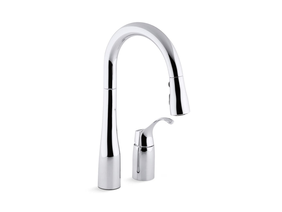 KOHLER K-649 Simplice Pull-down bar sink faucet with three-function sprayhead, polished chrome