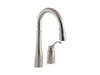 KOHLER K-649 Simplice Pull-down bar sink faucet with three-function sprayhead, vibrant stainless
