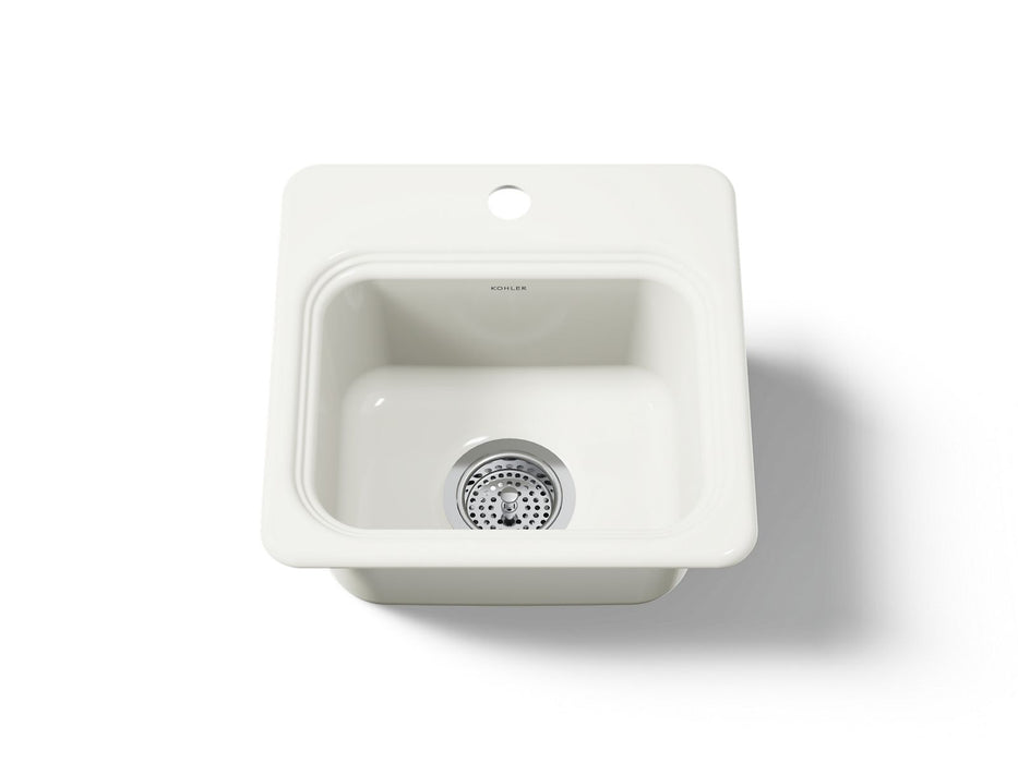 KOHLER K-6579-1 Northland™ 15" Top-mount Single-bowl Bar Sink, biscuit