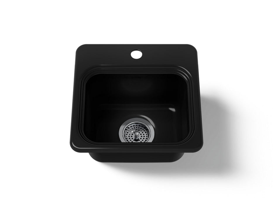 KOHLER K-6579-1 Northland™ 15" Top-mount Single-bowl Bar Sink, black black
