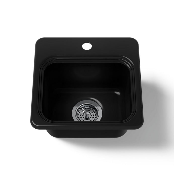 KOHLER K-6579-1 Northland™ 15" Top-mount Single-bowl Bar Sink, black black - view 2