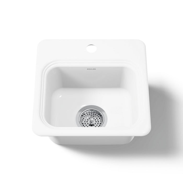 KOHLER K-6579-1 Northland™ 15" Top-mount Single-bowl Bar Sink, white - view 4