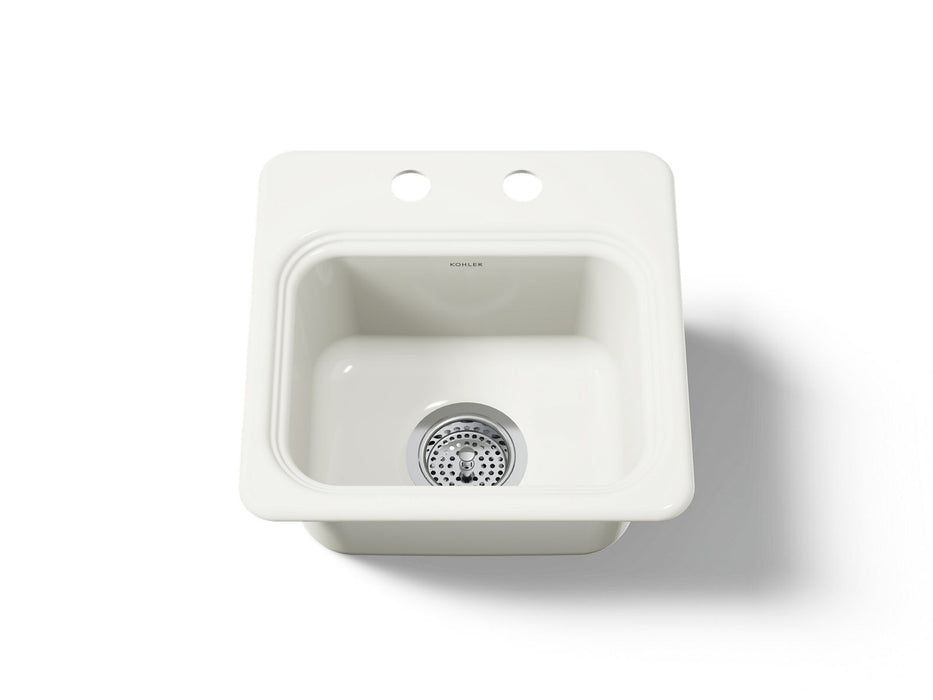 KOHLER K-6579-2 Northland™ 15" Top-mount Single-bowl Bar Sink, biscuit