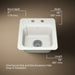 KOHLER K-6579-2 Northland™ 15" Top-mount Single-bowl Bar Sink, biscuit - view 5