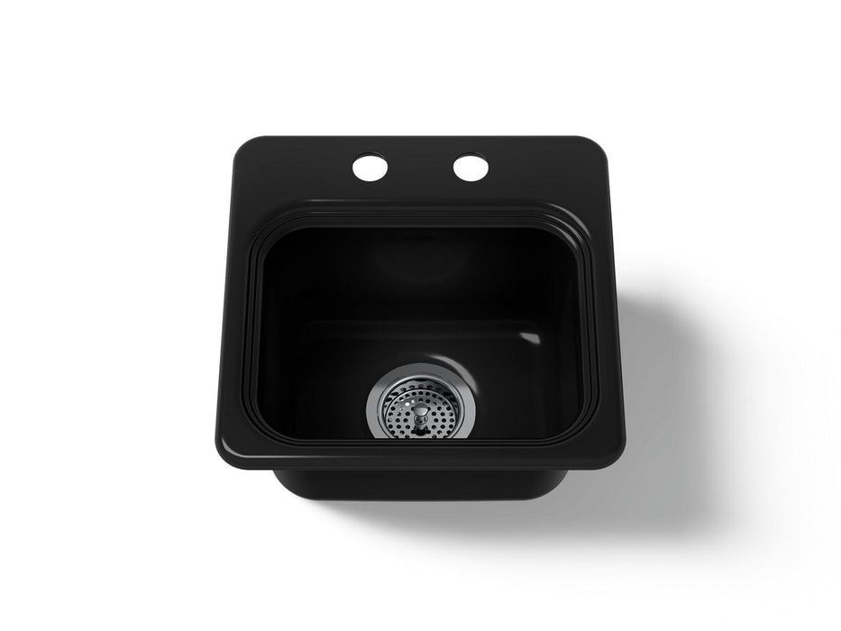 KOHLER K-6579-2 Northland™ 15" Top-mount Single-bowl Bar Sink, black black