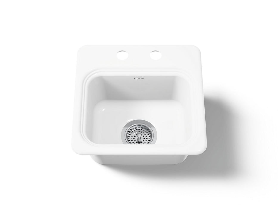 KOHLER K-6579-2 Northland™ 15" Top-mount Single-bowl Bar Sink, white