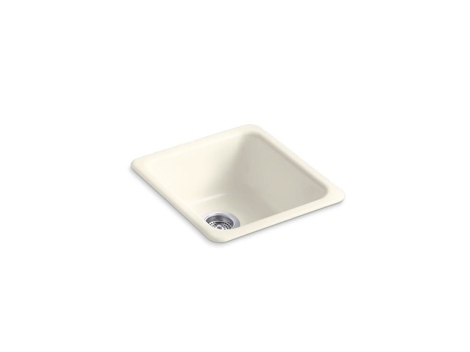 KOHLER K-6584 Iron/Tones 17" top-/undermount single-bowl bar sink, biscuit