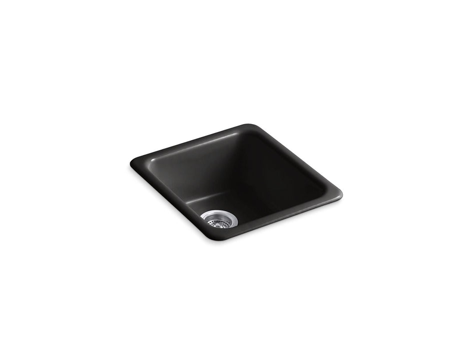 KOHLER K-6584 Iron/Tones 17" top-/undermount single-bowl bar sink, black black