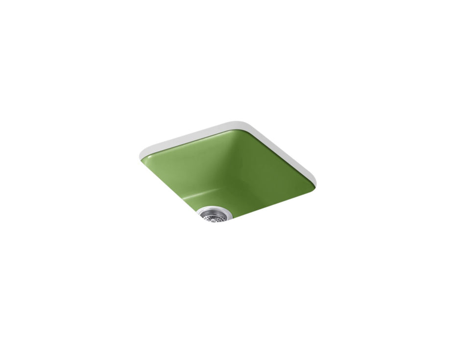 KOHLER K-6584 Iron/Tones 17" top-/undermount single-bowl bar sink, fresh green