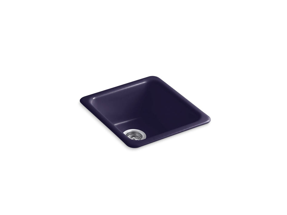 KOHLER K-6584 Iron/Tones 17" top-/undermount single-bowl bar sink, indigo blue