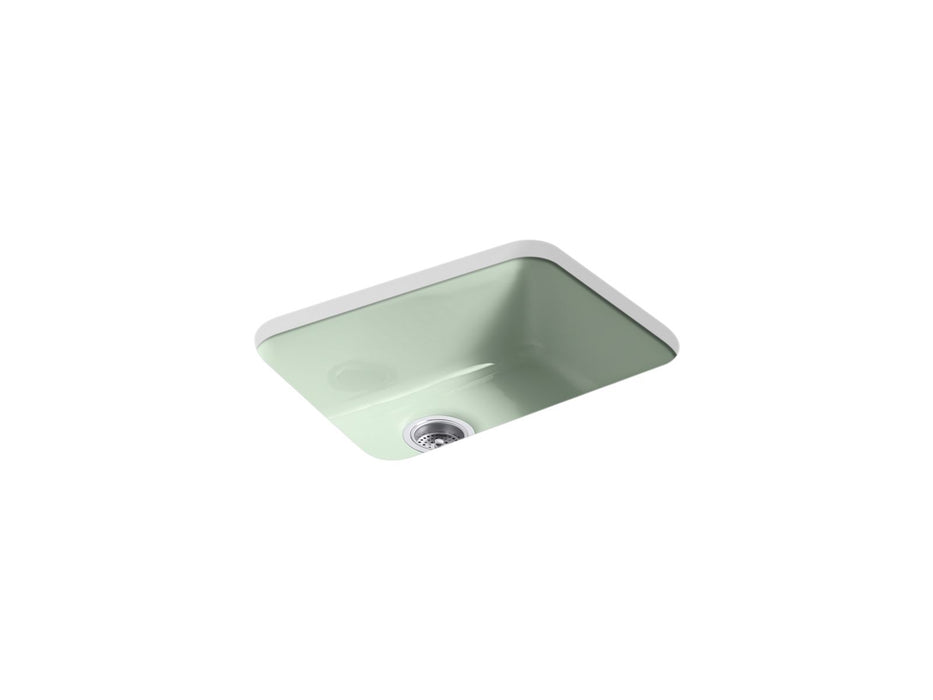 KOHLER K-6585 Iron/Tones 24-1/4" top-/undermount single-bowl bar sink, aspen green