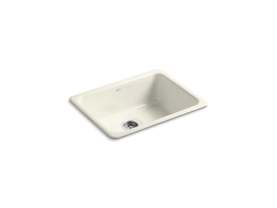KOHLER K-6585 Iron/Tones 24-1/4" top-/undermount single-bowl bar sink, biscuit